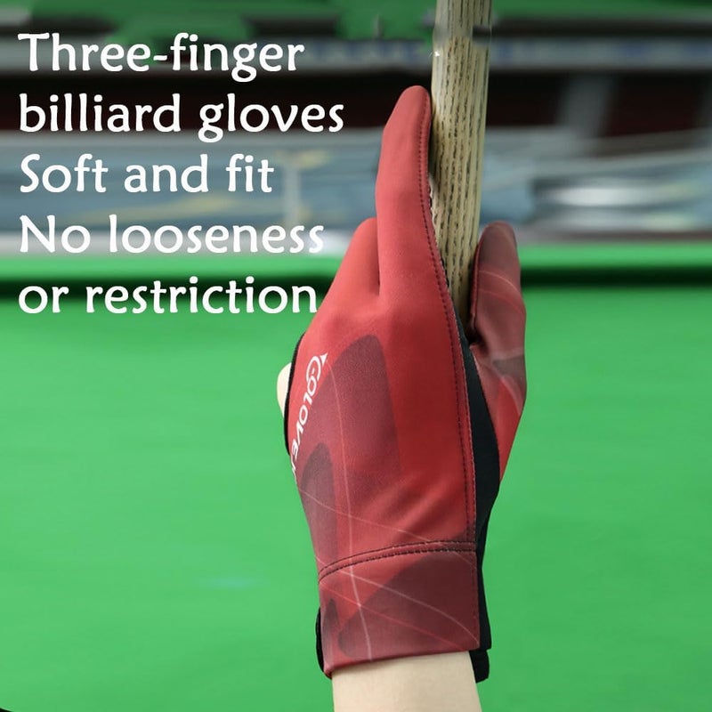 Wnddle Pool Glove Left Hand, Billiard Pool Gloves for Left Hand 3 Finger, Snooker Cue Sport Glove Popular, Billiards Glove, Sizes for Men & Women - Image 4